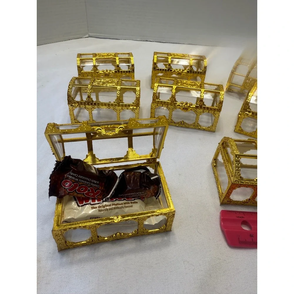 Gold 12Treasure Chest Candy Box Favor Party Wedding Decorative Containers henna